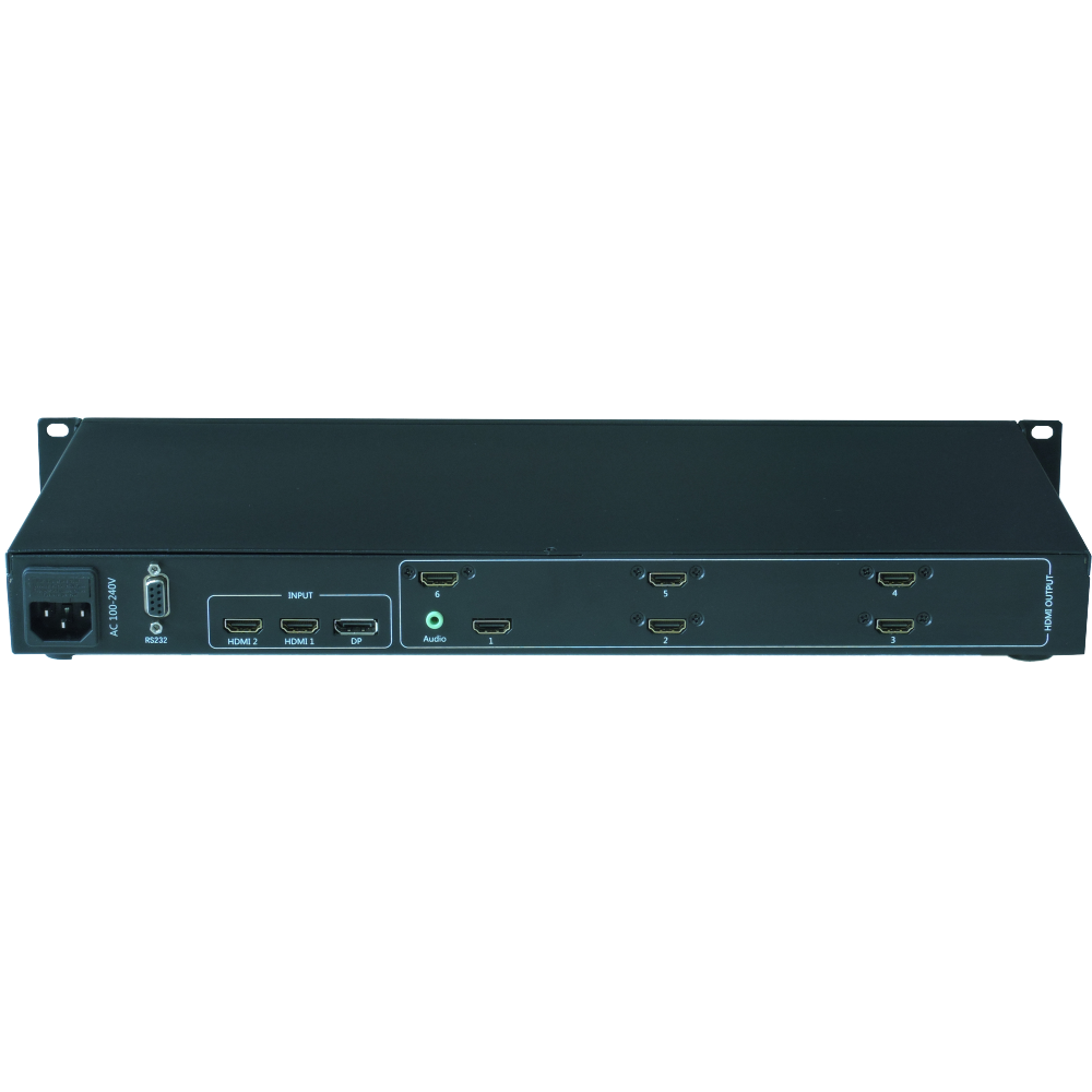 4K异形拼接处理器1U机箱后方