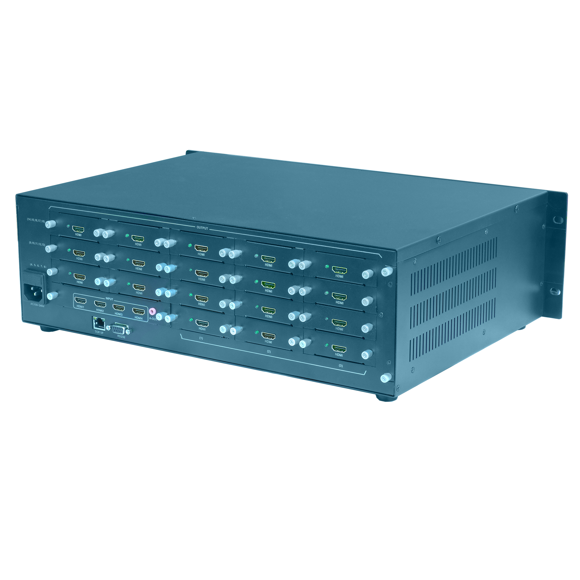 TK-UD04系列插卡式4K60竖屏拼接器侧面图