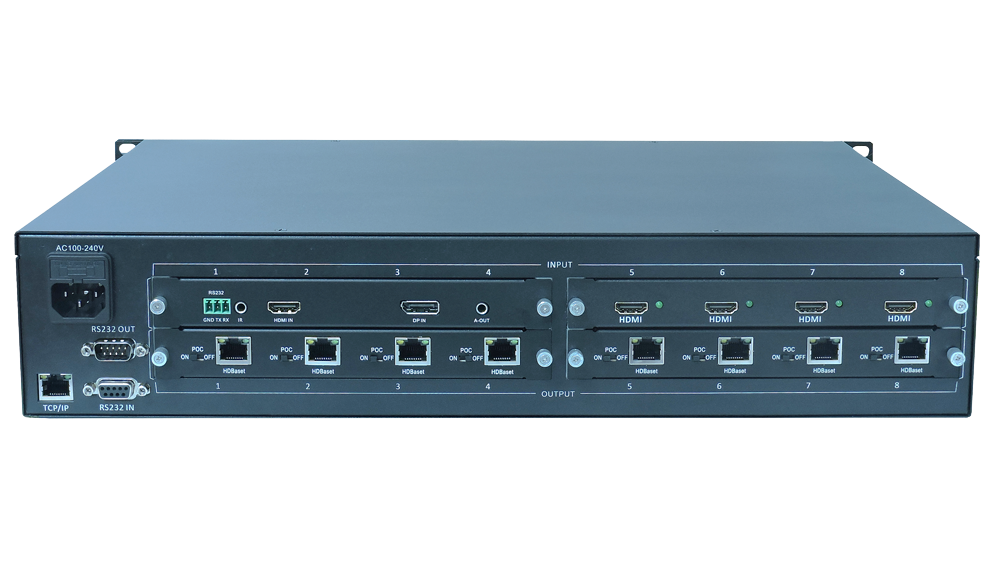 TK-MC系列HDBaset延长器集中供电后面板图片