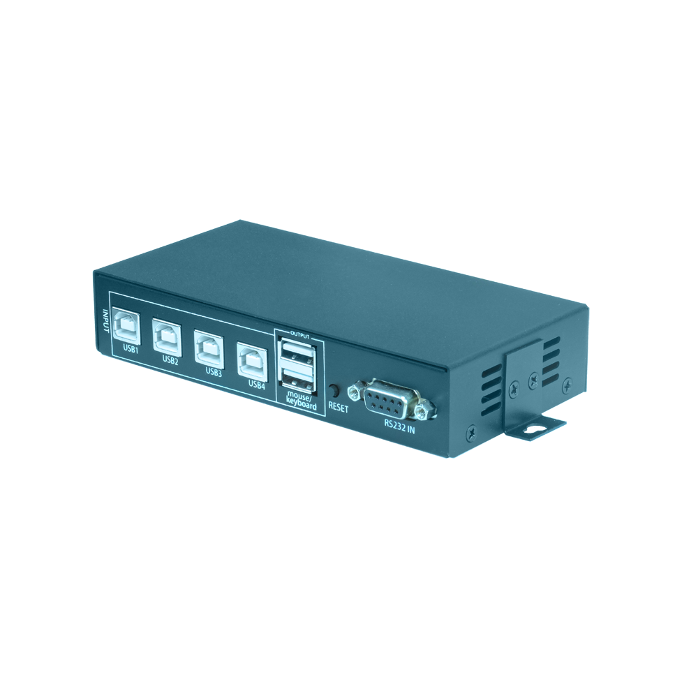 TK-VM04 4口KVM切换器带串口控制后侧面图