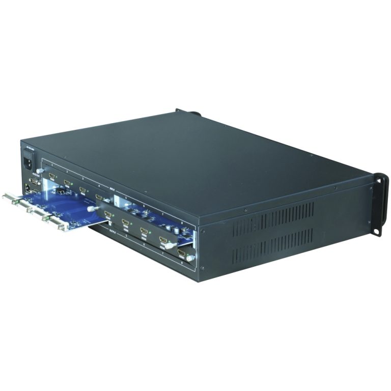 8x8 HDMI无缝拼接矩阵后侧插卡示意图